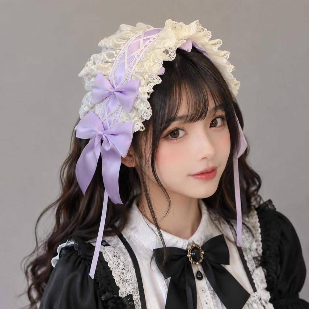 Sweet Bow Lace Bow Hairband Handmade Lolita Hair Accessories French Lolita Headband Lolita Fashion