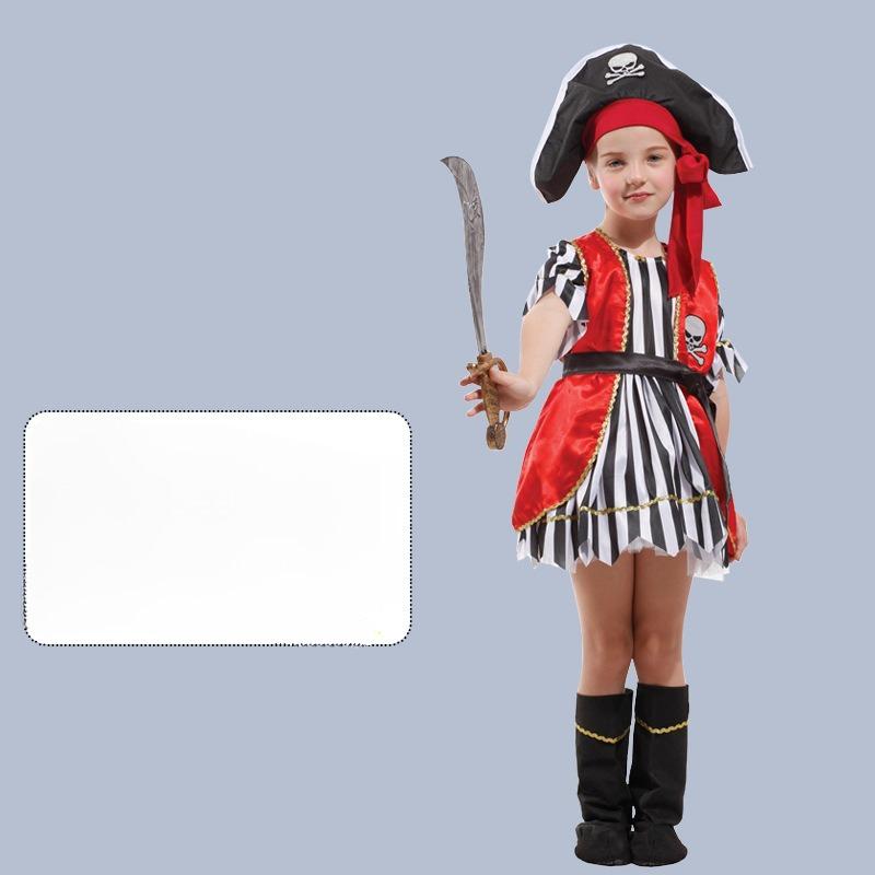 Halloween Cos Costume Children Pirate Clothes Party Costume Caribbean Pirate Captain Jack Dress Up