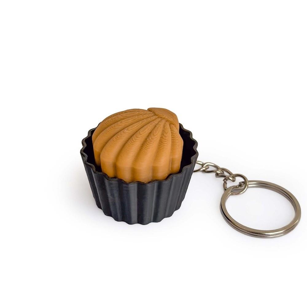 

Waterproof 3D Printed Cake Clicker Key Chain Pendant Mini Cartoon Sensory Clicker PLA Biscuit Funny Fidget Sport Lover Gift