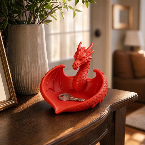 3D Printed Dragon Storage Box Modern Desk Organizer for Keys Jewelry Candy Flying
