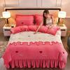 4pcs Bedding Set Fine Velvet Duvet Cover King Queen Size Thicken Quick Warm Coral Fleece Quilt Cover Bed Sheet Pillowcase