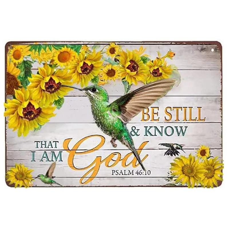 Sunflower Metal Tin Signs Retro Sunflower Vase Rustic Farmhouse Retro Tin Signs Wall Decor Man Cave Home Pub Metal Signs