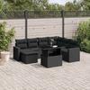 VidaXL Garden Lounge Set 8 Pcs with Cushions Black Braided Resin 3267435