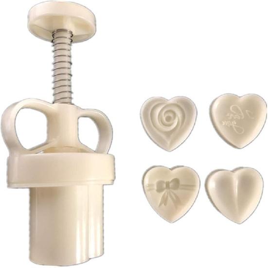 A FEI Plastic Mooncake Mold 30g Heart Stamp Cookie Cutter Mould DIY Baking Accessories