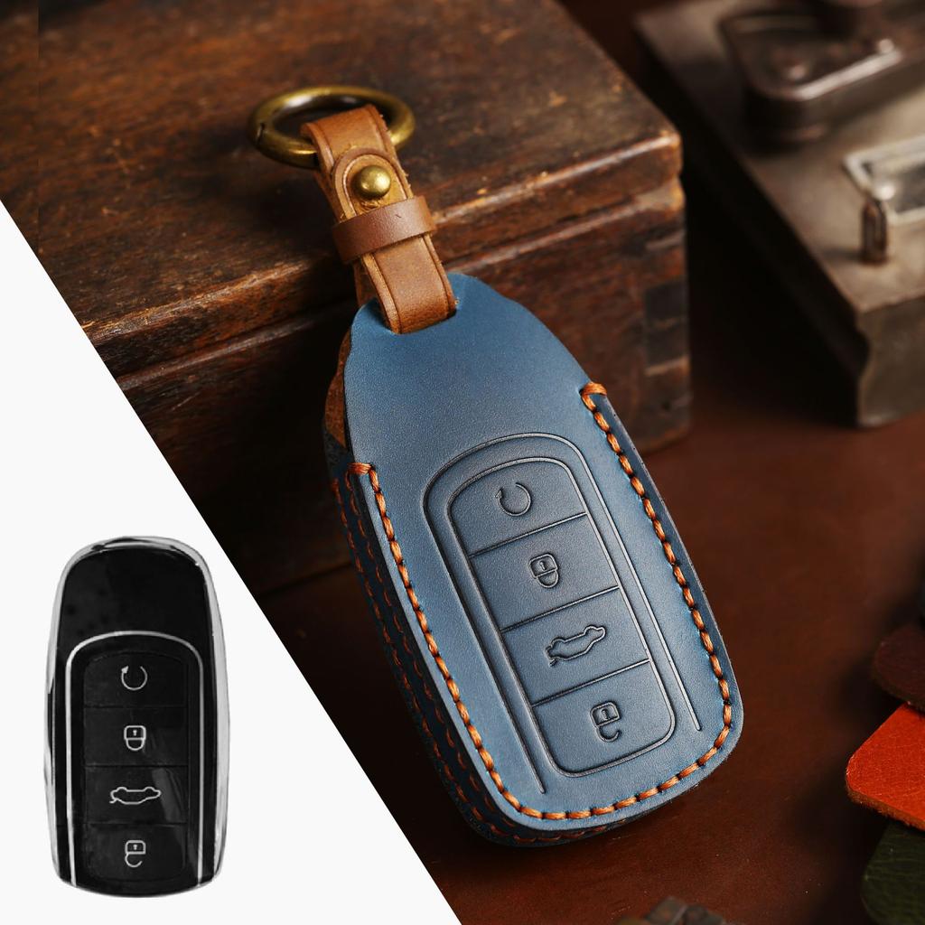 Leather Case Accessories for Chery Tiggo 7/8 Pro 8 PLUS Arrizo 5 Car Key Fob Cover Protector Skin Holder Shell Bag Keychain Set