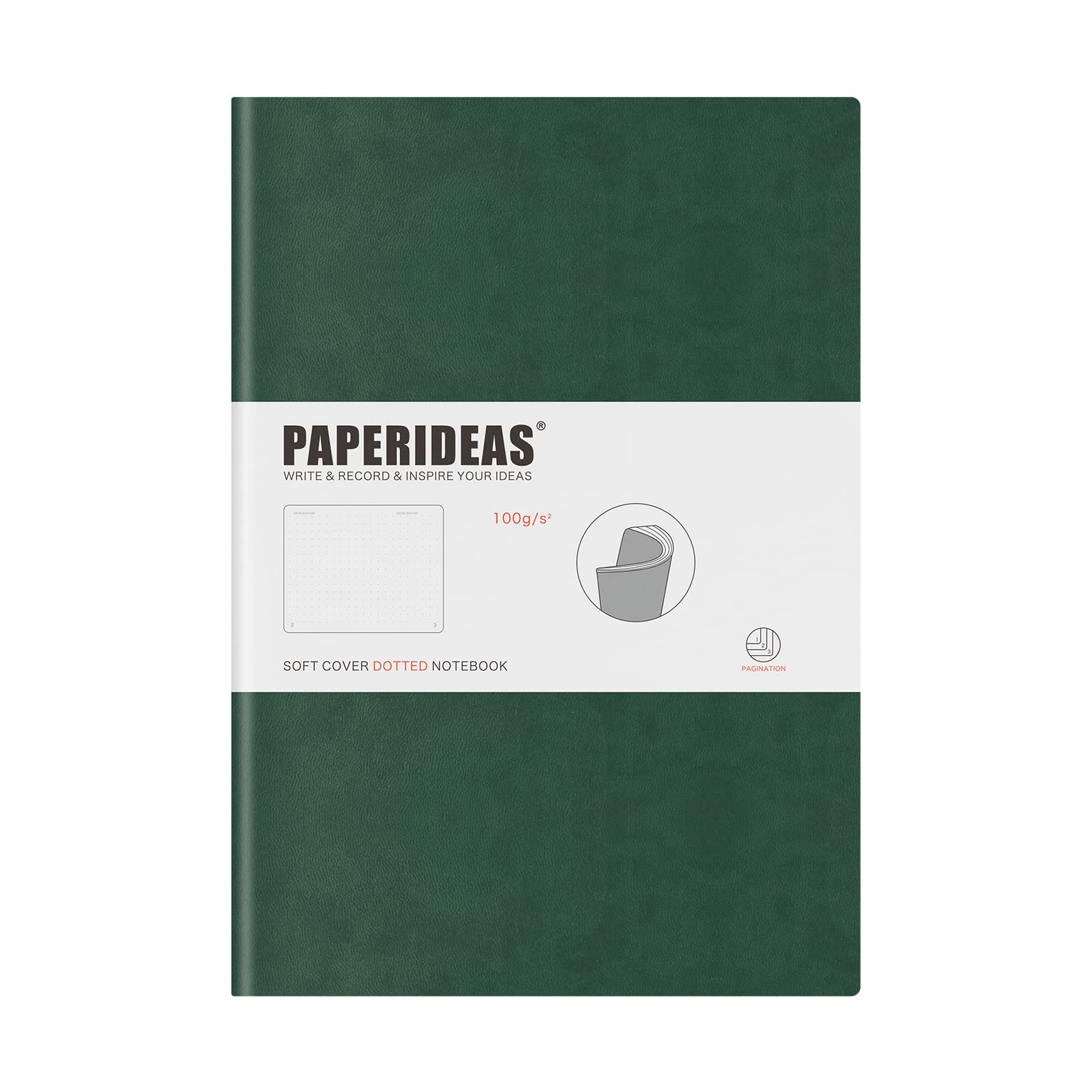 

PAPERIDEAS Soft Cover Christmas Notebook, B5, (Dot, Green)