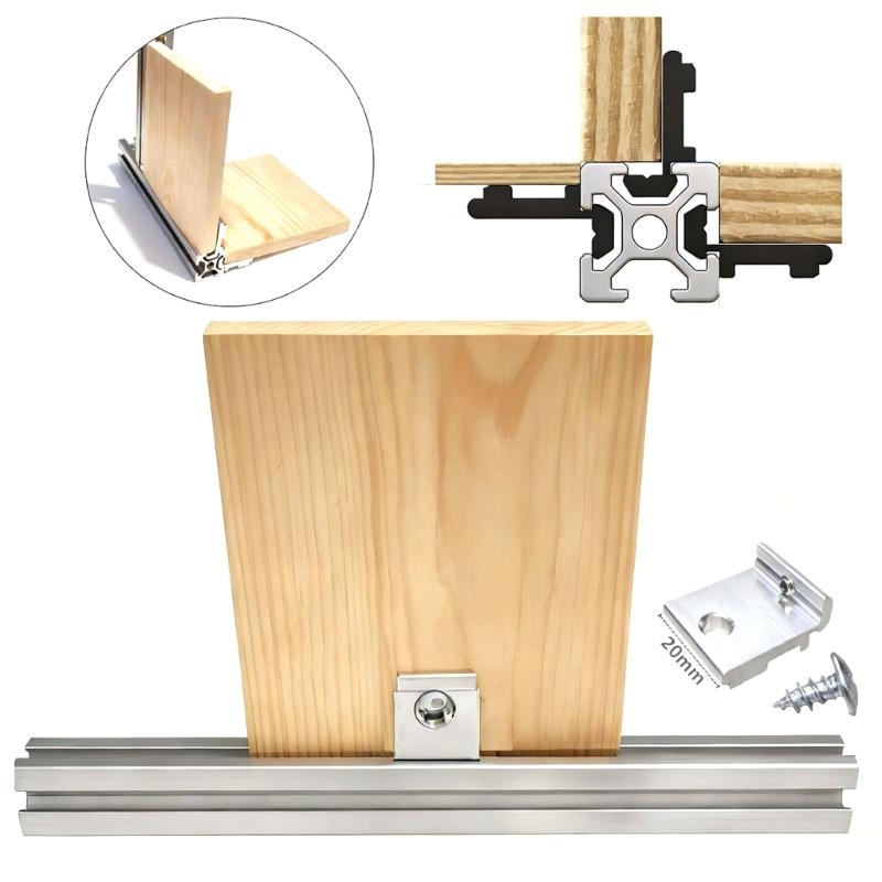 Rustproof Aluminum Side Panel Bracket Support Set With Screws For 2020 3030 4040 Extrusion Frame Industrial DIY Projects