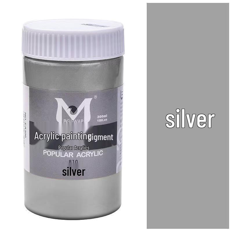 Meibang Metallic Acrylic Paint Set - Red Copper, Bronze, Silver, Buddha Light Golden Yellow 