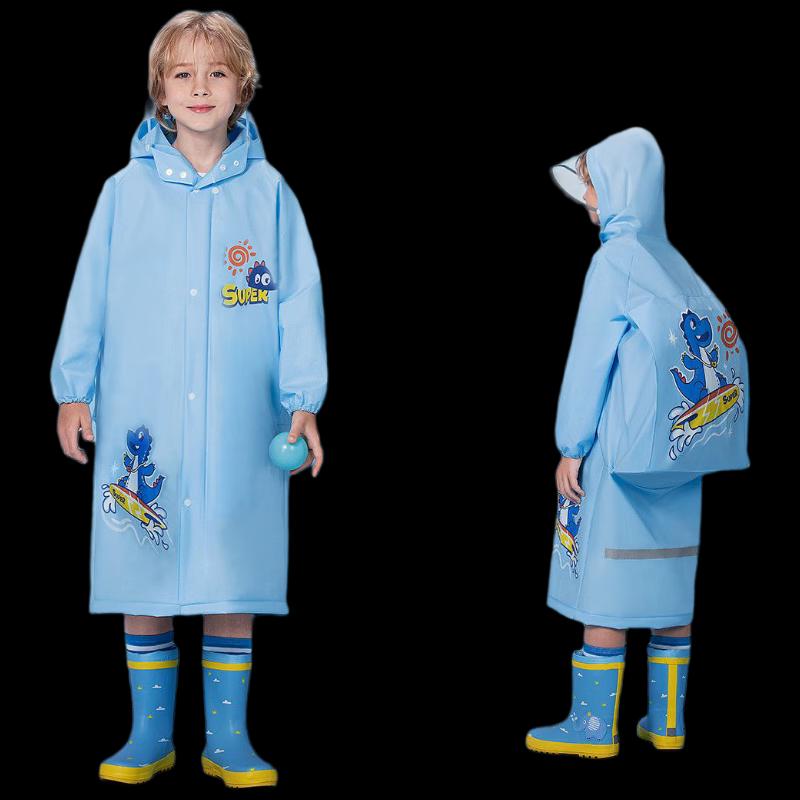 

Tiandang Yushen Kids Cartoon Rain Poncho with Schoolbag Slot