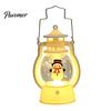 Kids Bedside Night Lamp Christmas Lantern Light, Retro Santa/Snowman/Tree Handheld Oil with Vintage Style Pony Warm LED, Cute Holiday Tabletop Decor,