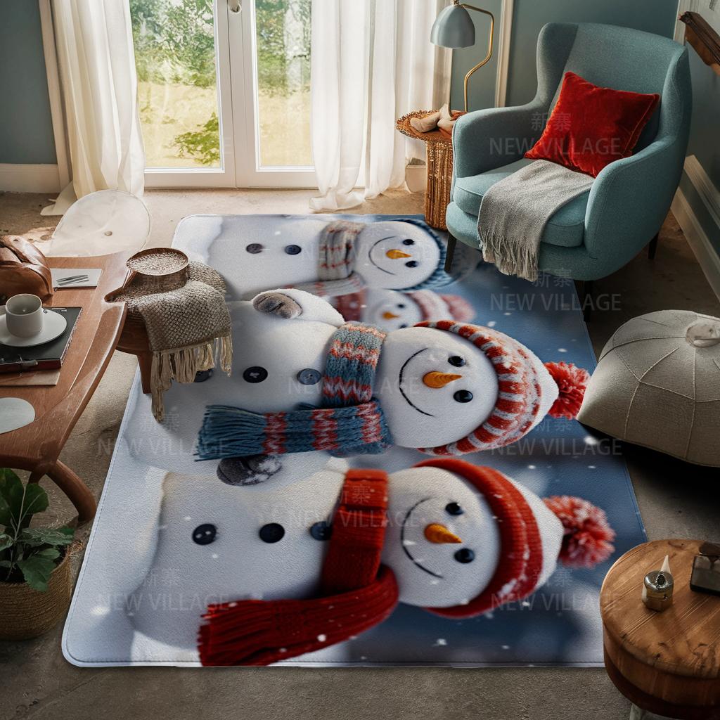 House Entrance Carpet Home Door Mat Living Room Bath Foot Bathroom Non-slip Water Absorption Rugs Bath Merry Christmas Winter