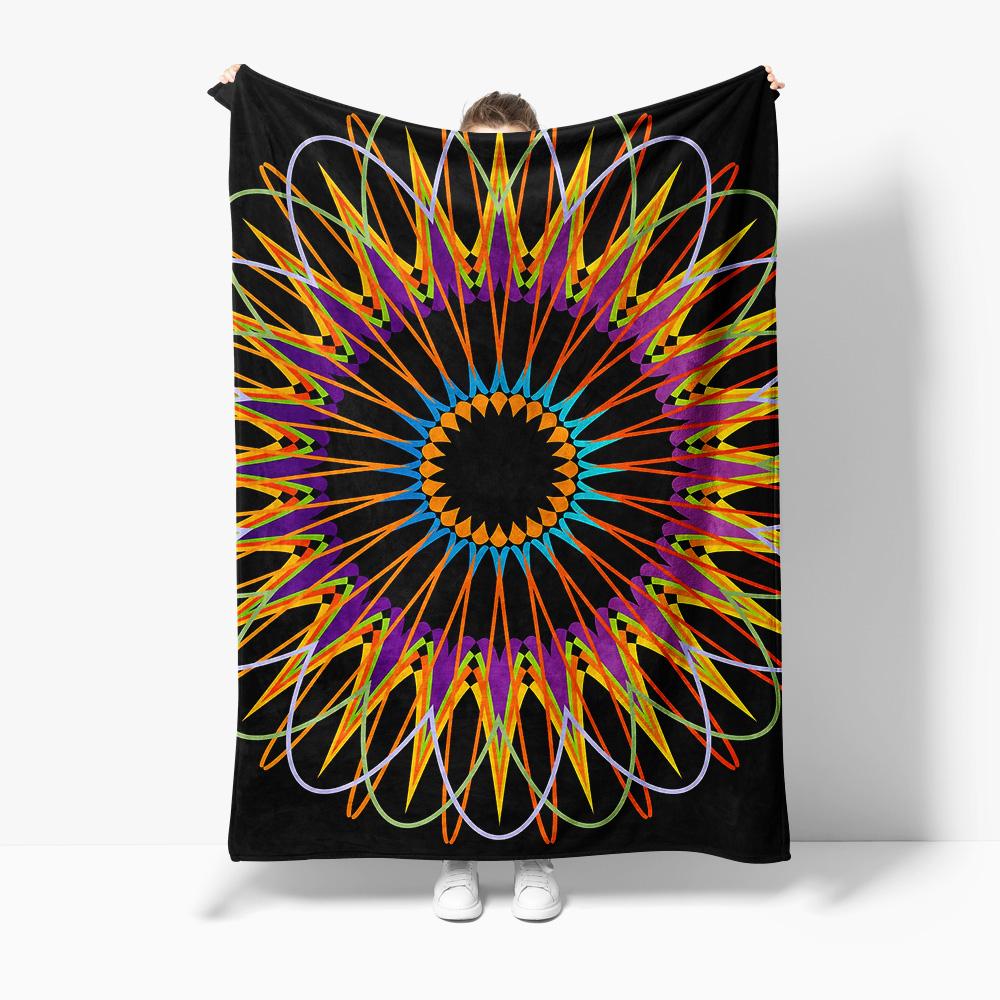 

Colorful Abstract Rainbow Geometric Pattern Fleece Blanket Sofa Throw Bedding Home Decor Gift 130x150cm51x59in