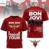Bon Jovii 2026 Forever Tour Rotes 3D-Shirt Unisex S-5XL