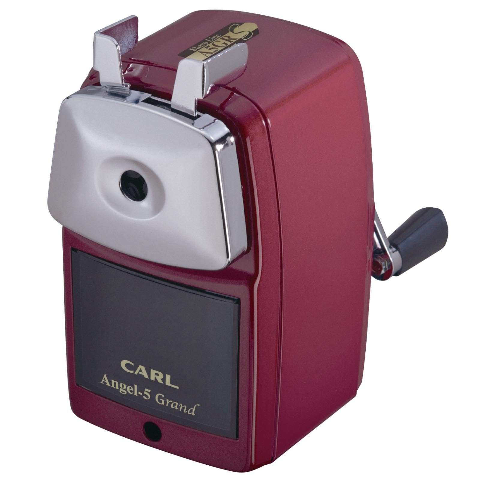 

Carl Manufacturing Angel 5 Gran Механический карандаш Настольная ручная точилка для карандашей с регулируемой, Сделано в Точилке, Красный, Острота, Япония, A5GRS-R