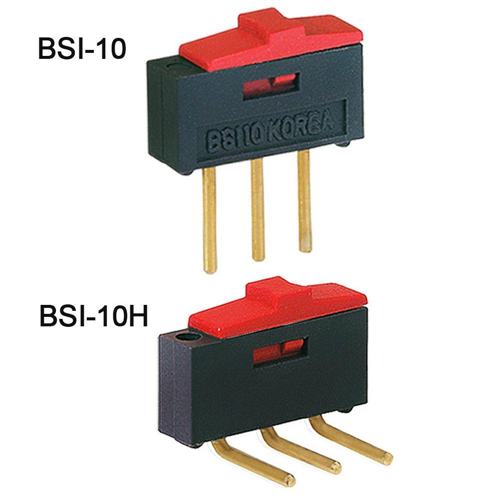 5PCS Professional DC12V 0.3A Red Toggle Switch BSI-10/BSI-10H Slide Switch 1P2T