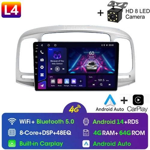8G 128G Car Radio Android Auto Carplay For Hyundai Accent 2008 -2011Multimedia Qled Screen Stereo Autoradio GPS Navigation Wifi