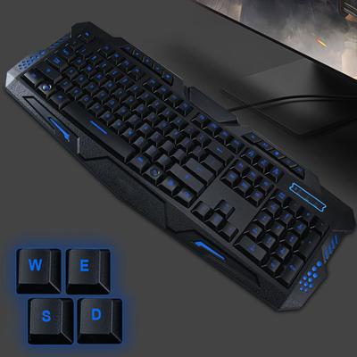 Tri-Color Backlit Wired Keyboard for LOL E-Sports Gaming with Mechanical Feel