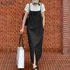 ZANZEA Women Short Sleeve T-Shirts and Straps Dress Casual Two Piece Suit Sets