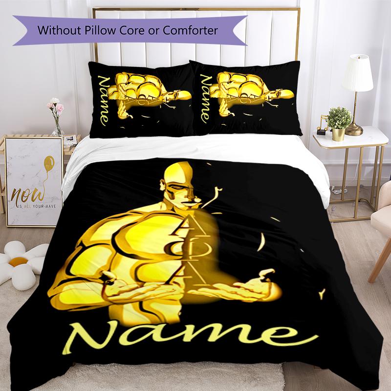 3pcs Custom Name Alpha Phi Alpha Bedding Set Duvet Cover Closure Includes 1 Duvet Cover & 2 Pillowcases for All Seasons Bedroom Decor