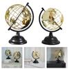 Artistic Modern World Globe Sculpture with Exposeds Wire Structure and Golden Base