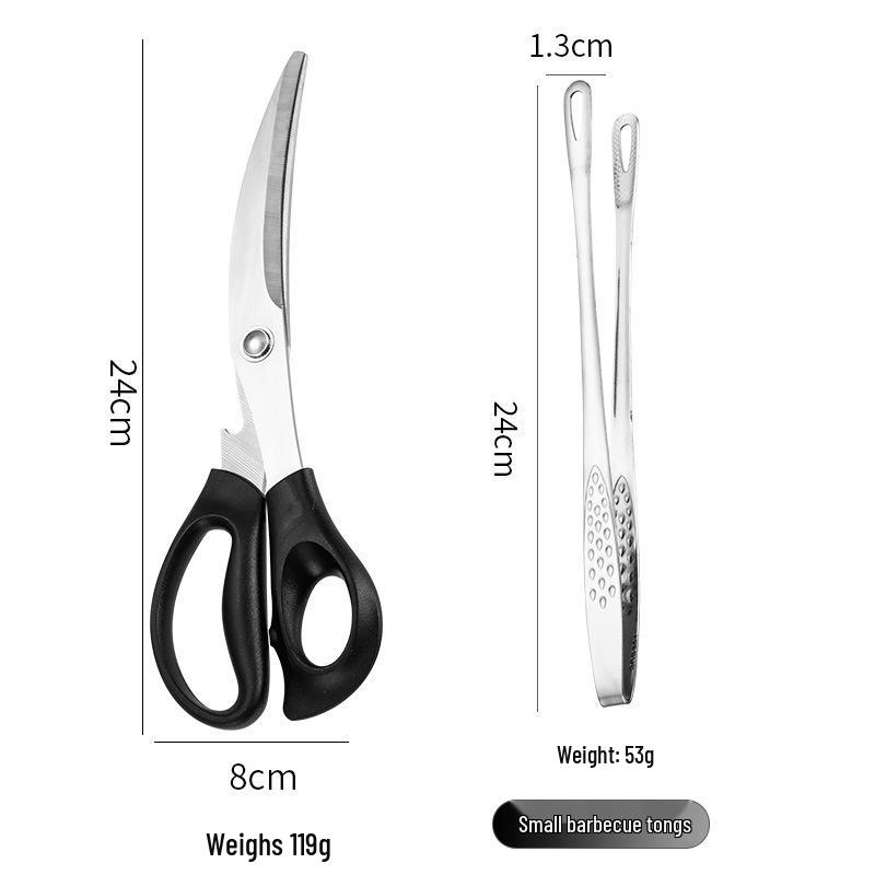 Golden Korean 304 Stainless Steel BBQ & Grilling Tongs - Extended for Steaks and Buffets