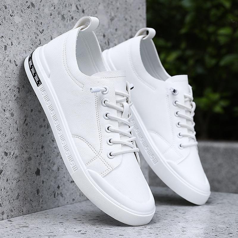 

2025 men s shoes summer men s large size versatile men s shoes trendy boys mid-top board shoes casual white shoes 44 білий