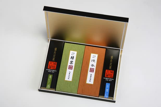 With Lotus Umekundo Black Box Incense Set with Binchotan Rei a Refreshing Space with This Deodorizing and Purifying Incense Made In Awaji Island and
