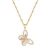 Titanium Steel, Empty Butterfly Zircon Full Diamond Temperament Gorgeous Full Diamond Necklace Female Versatile Collarbone Chain Titanium Steel Chain