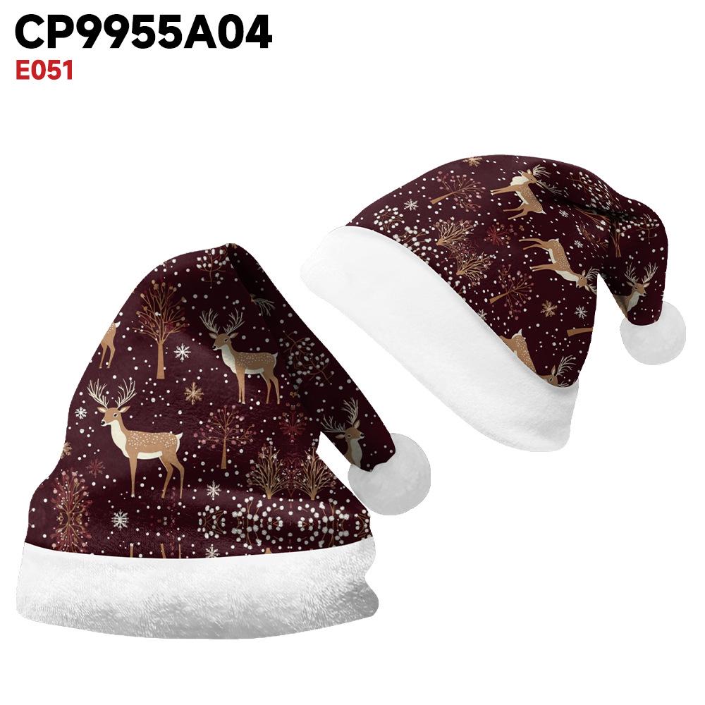 2024 Czapka Mikołaja z dwustronnego polaru z dodatkowym aksamitem dla dorosłych i dzieci z nadrukiem na zamówienie
