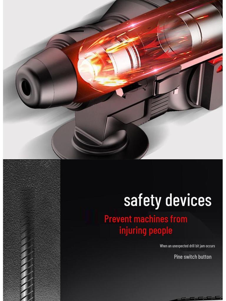 Dual-Purpose High-Power Electric Hammer & Drill: Light-Duty, Multi-Function, Industrial-Grade Tool for Home and Industry Use.