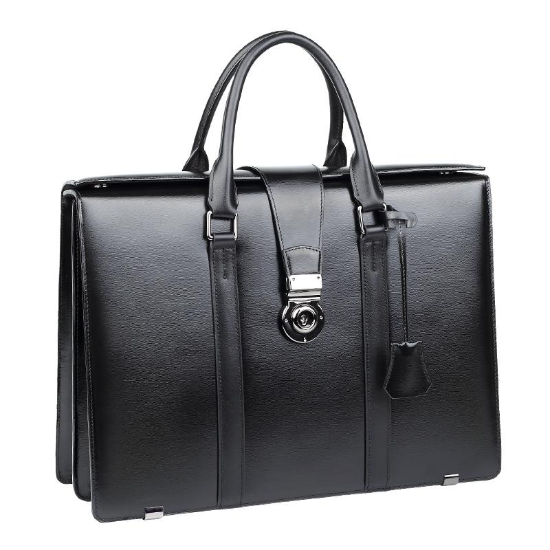 Sac à main en cuir véritable pour homme, porte-documents à combinaison, sacoche d'ordinateur, grande capacité, en cuir de vache
