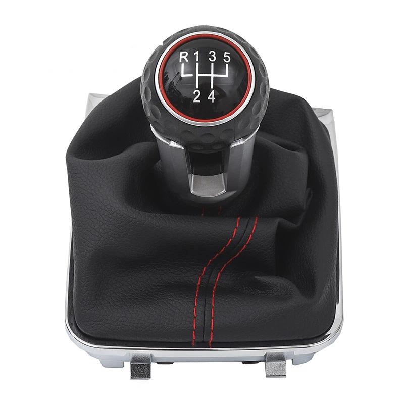For VW Golf 6 5 Jetta MK5 MK6 GTD car leather cover, gear shift knob, gear head, gear lever 5 speed