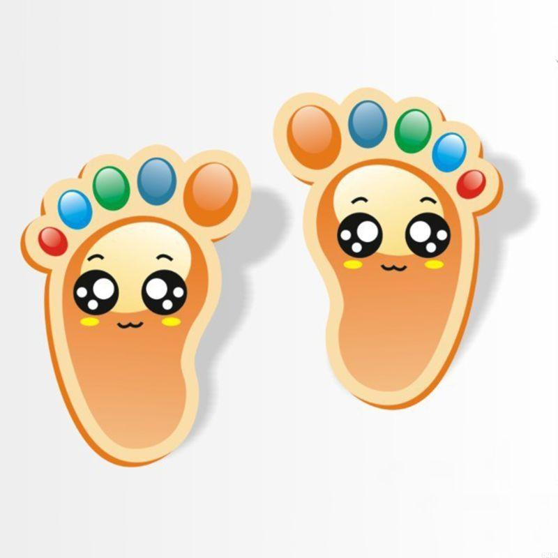 62KD 15 párů Dětské podlahové samolepky Dětský pokoj Ložnice Obývací pokoj Samolepicí Obtisky s otisky stop pro sociální odstup