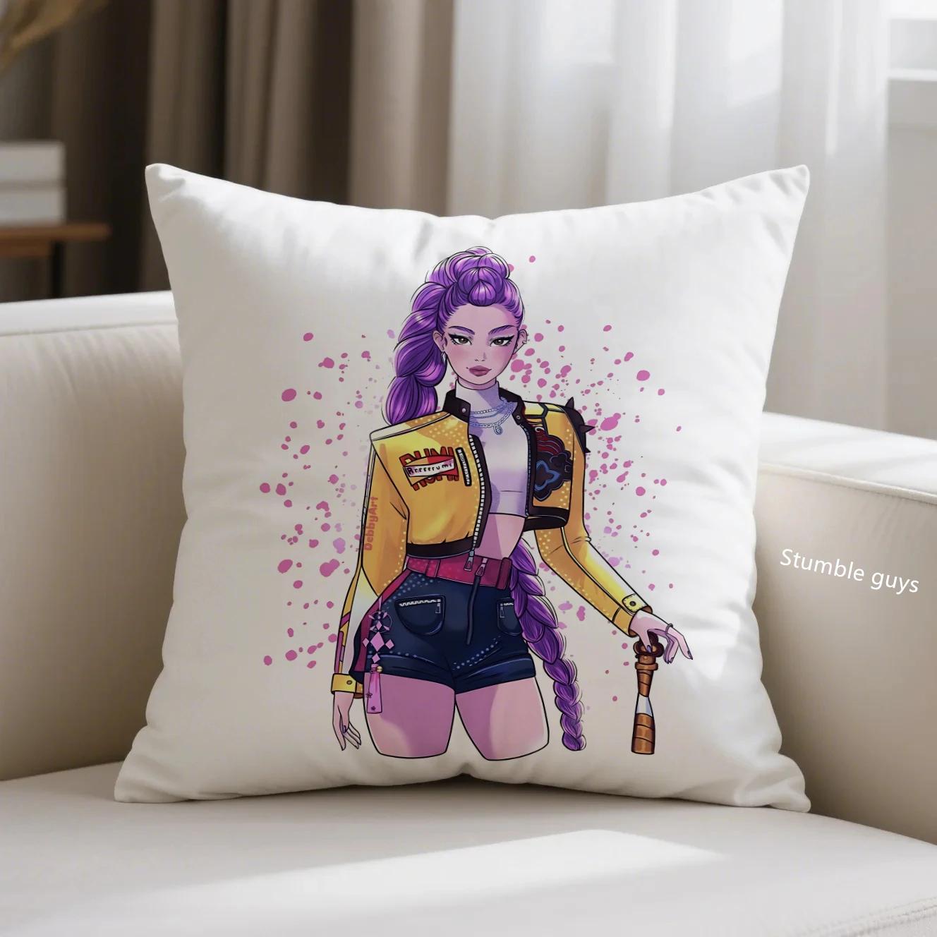 

Anime Demon Hunters Cushion Cover Kpop Sofa Pillowcase Home 18x18Inch