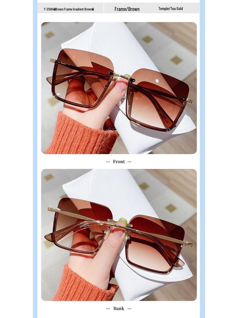 2025 Trendy Women's Large Square Sunglasses - Korean Style, Anti-UV, Face Slimming Design