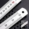 Stainless Steel Ruler with Inches Centimeters Scales Math Measuring Ruler Geometry Drafting Tool for Drawing Drafting