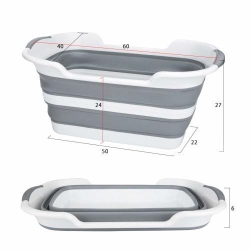 SOLPEX Folding Tub, Large Washing Tub, Dog Bath Tub, Cat Bathtub, Large Capacity, Laundry Bucket with Drain Plug and Three Handles, Soft Tub for Laund