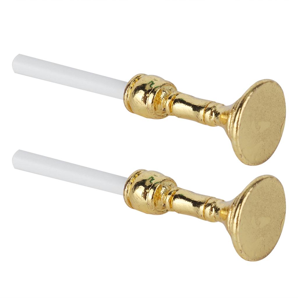 1 Pair 1:12 Dollhouse Golden Candlestick Miniature Simulated Candlestick Toy Decoration