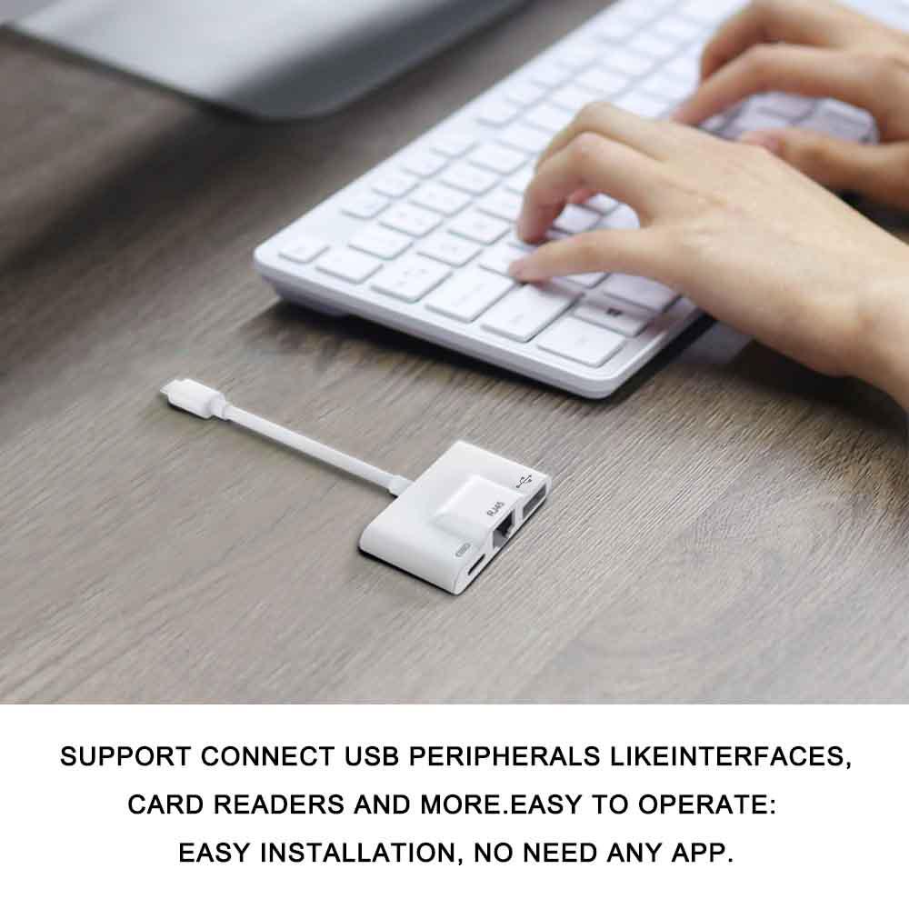 Type-C To RJ45 Ethernet OTG Adapter Wired LAN Card Ethernet USB OTG HUB HD Video Adapter