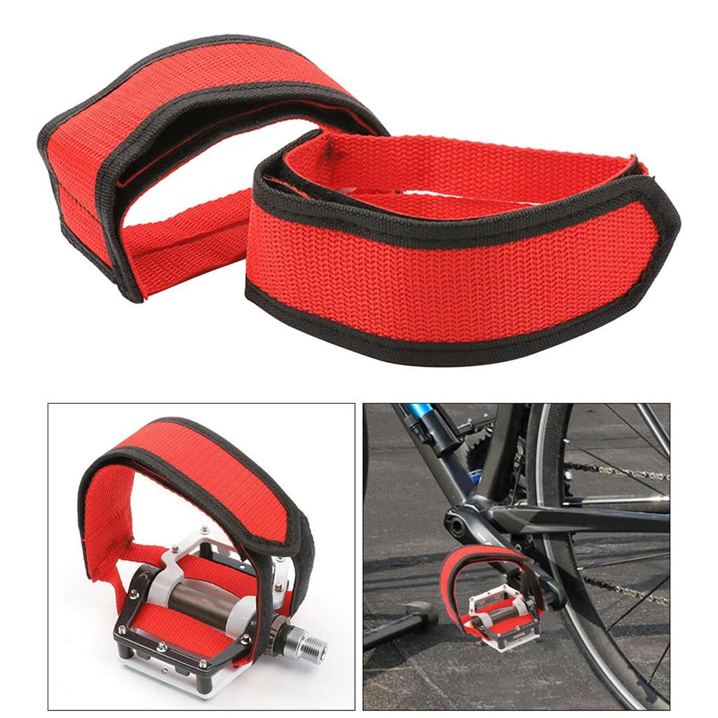 2 Pieces Bike Pedal Straps Foot Retention Fixed Gear Nylon Canvas No