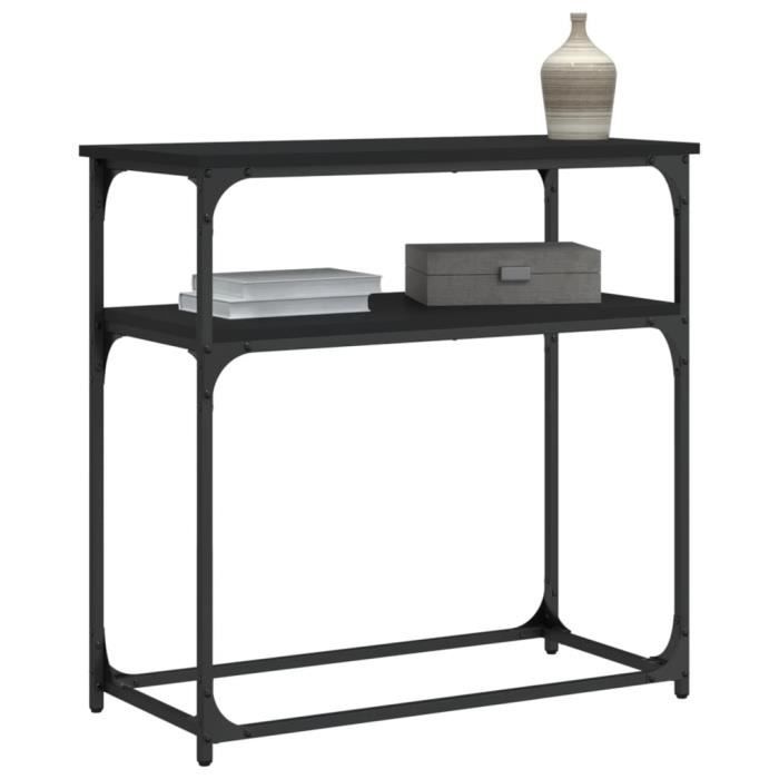 VidaXL Console Table Black 75x35.5x75 Cm Engineered Wood 834070