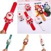 Santa Claus Christmas Clap Circle Toy Snowman Elk Slap Bracelets Santa Wristband Kids Toys Present