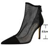 Shoes Mesh Hollow Women Boots Smmer Breathable Sandals Boots High Heels Stiletto Pointed Toe Short Boots Party Shoes NEW