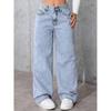 Light Blue High Waist Wide Leg Jeans for Women Casual Loose Fit Denim Pants with Front and Back Pockets