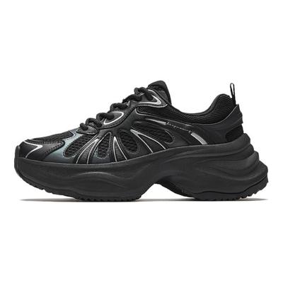 Butterfly Wing Fashion Trend Durable Breathable Low-Top Dad Shoes Women Sneaker Black Silver 922538883-3