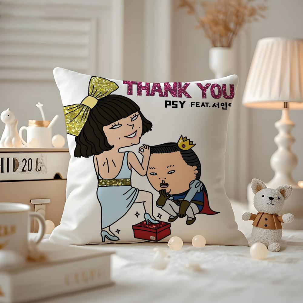 Psy Album Cushion Cover Pattern Printed Pillowcase For Living Room Sofa Cushion Cover & Bedroom Decor