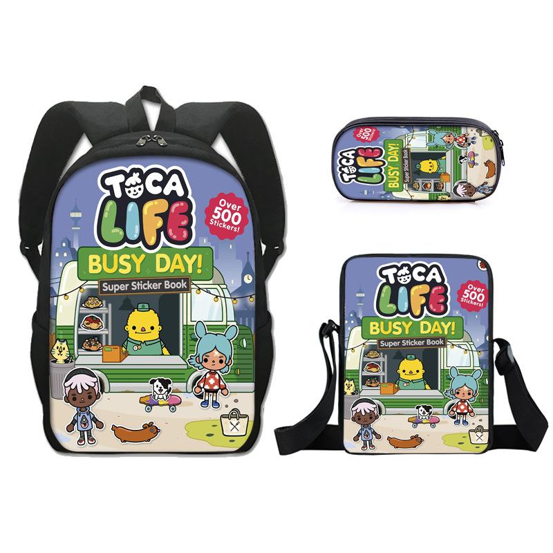 Iconic Distinctive Cool The Midnight Gospel 3D Pattern 3pcs/Set pupil Schoolbags Outing Laptop Daily Pack Sling Carrier Pen Case