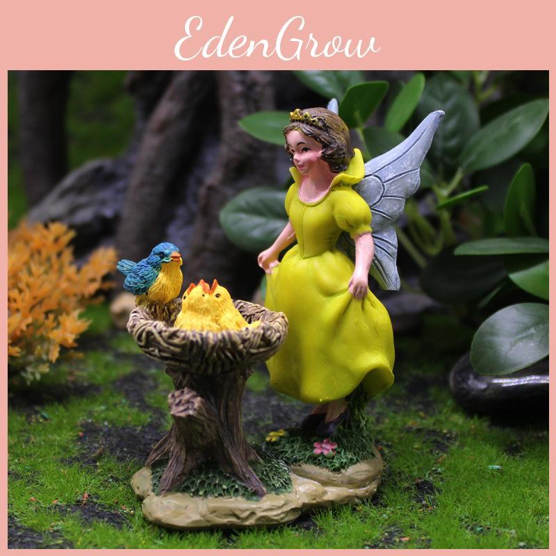Garden Fairy Resin Ornament With Princess And Bird For Event Decor And Gifts