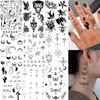 1 Foglio Tatuaggi Temporanei Tigre Falce Farfalla Per Dito Collo Adulto, Adesivi Tatuaggio Finto Temp Lunga Durata Realistico