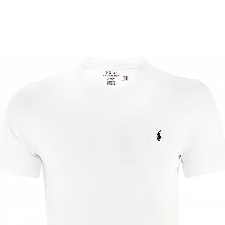 Polo Ralph Lauren Ss22 Solid Color Logo Embroidered Crew Neck Short Sleeve T-Shirt Men Tops White 714844756-004